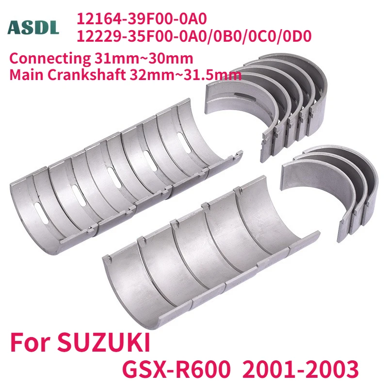 

Motorcycle 31mm Connecting Rod 32mm Main Crankshaft Bearing For SUZUKI GSX-R600 2001 2002 2003 GSXR600 GSXR 600 12164-39F00-0A0