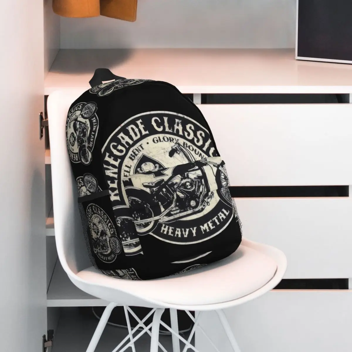 Glory Bounds Motorcycle USA Heavy Metal Backpack Middle High College School Student Bookbag