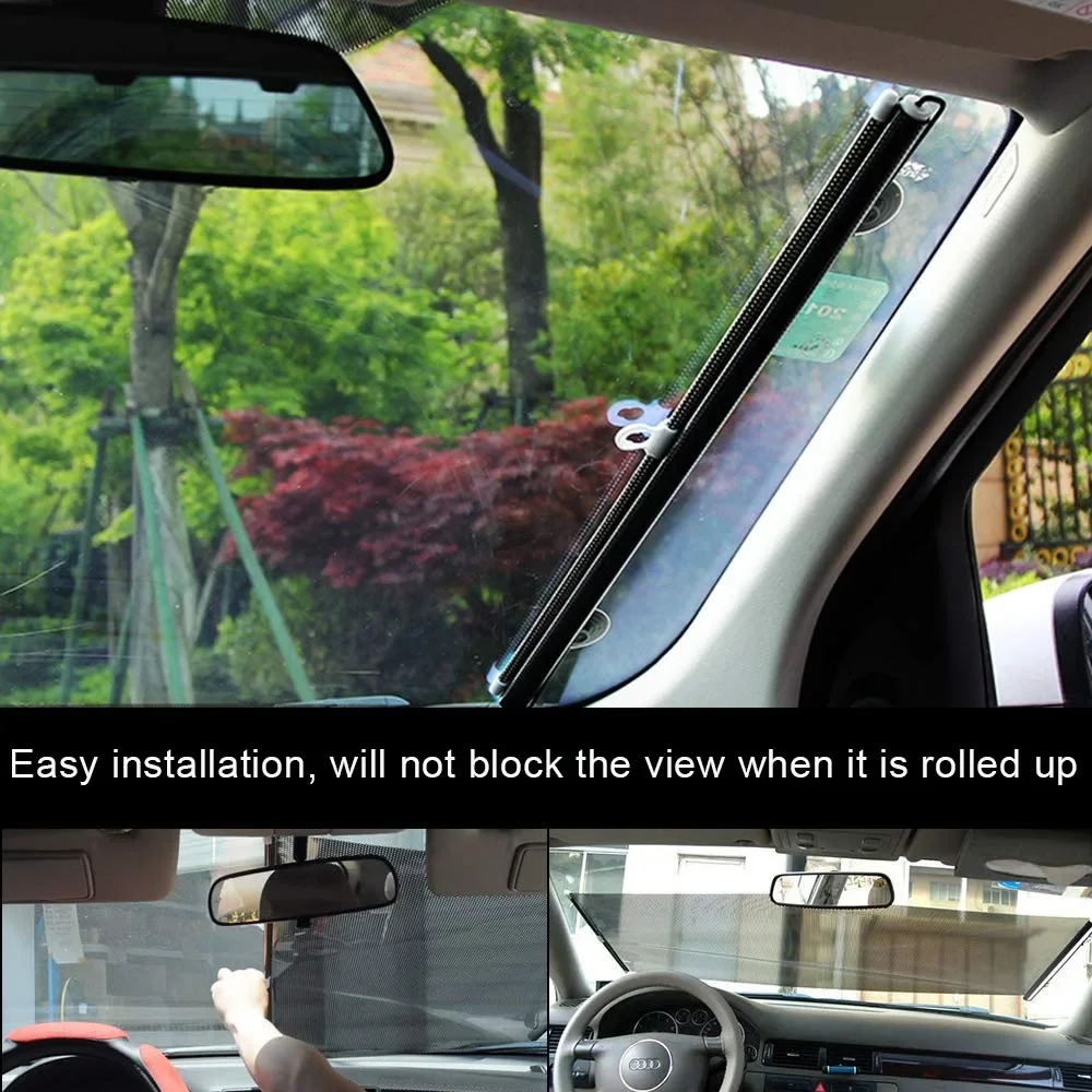 Universal Folding Car Retractable Sunshade Sunblind UV-protective Visor Side Front Rear Window Windshield Room Curtain Roller