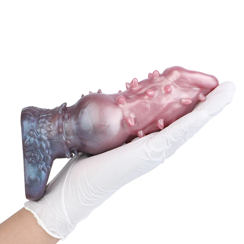 19*6cm Mace Soft Spiked Club Silicone Dildo Sleeve Fake Dick Enlarger Alien Dog Penis Case Women Masturbator Sex Toy Switcher
