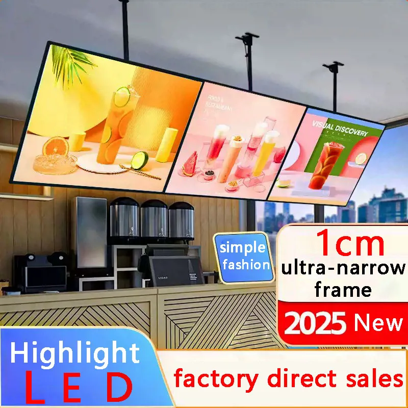 LED Slim Snap Frame Light Box Illuminated Poster Display Backlit Menu Board For Restaurant Cafe Shops Wall Mounted Billboard