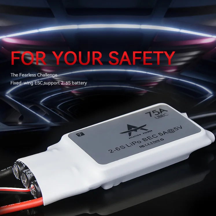T‑MOTOR AT75A 2S‑6S LiPo DC Brushless ESC Electronic Speed Controller For RC Fixed‑Wing Aircraft Quadcopter Multirotor UAV Drone