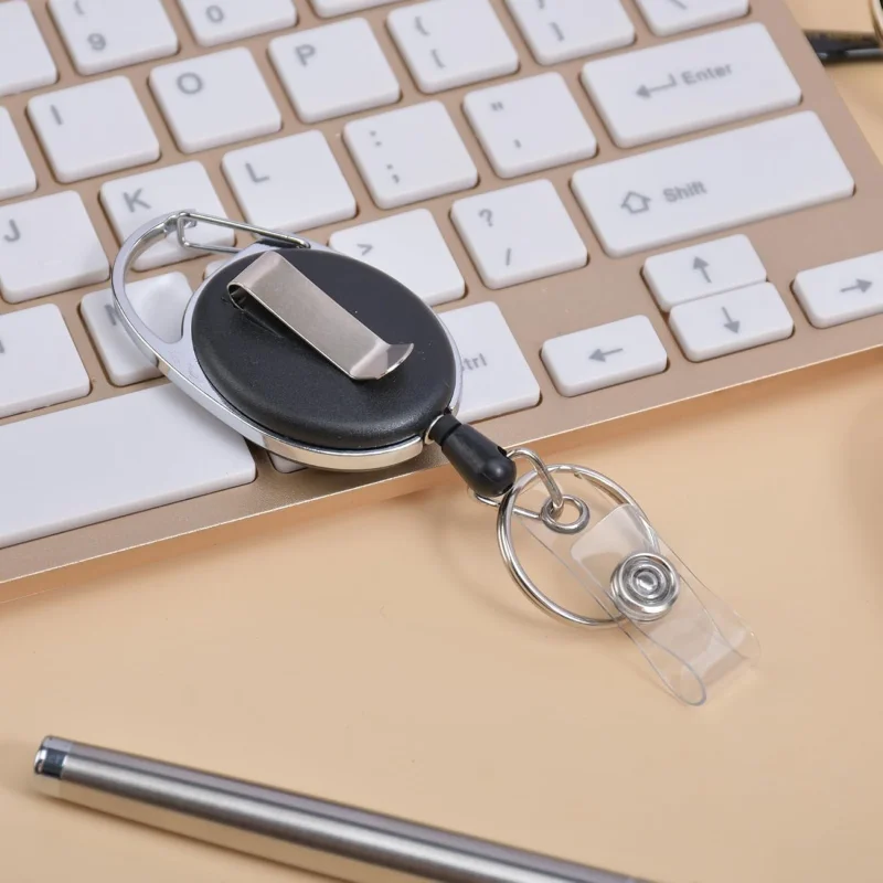 Retractable Keychain Anti Lost ID Badge Key Holder With Elastic Steel Wire Rope Backpack Charm Accessories