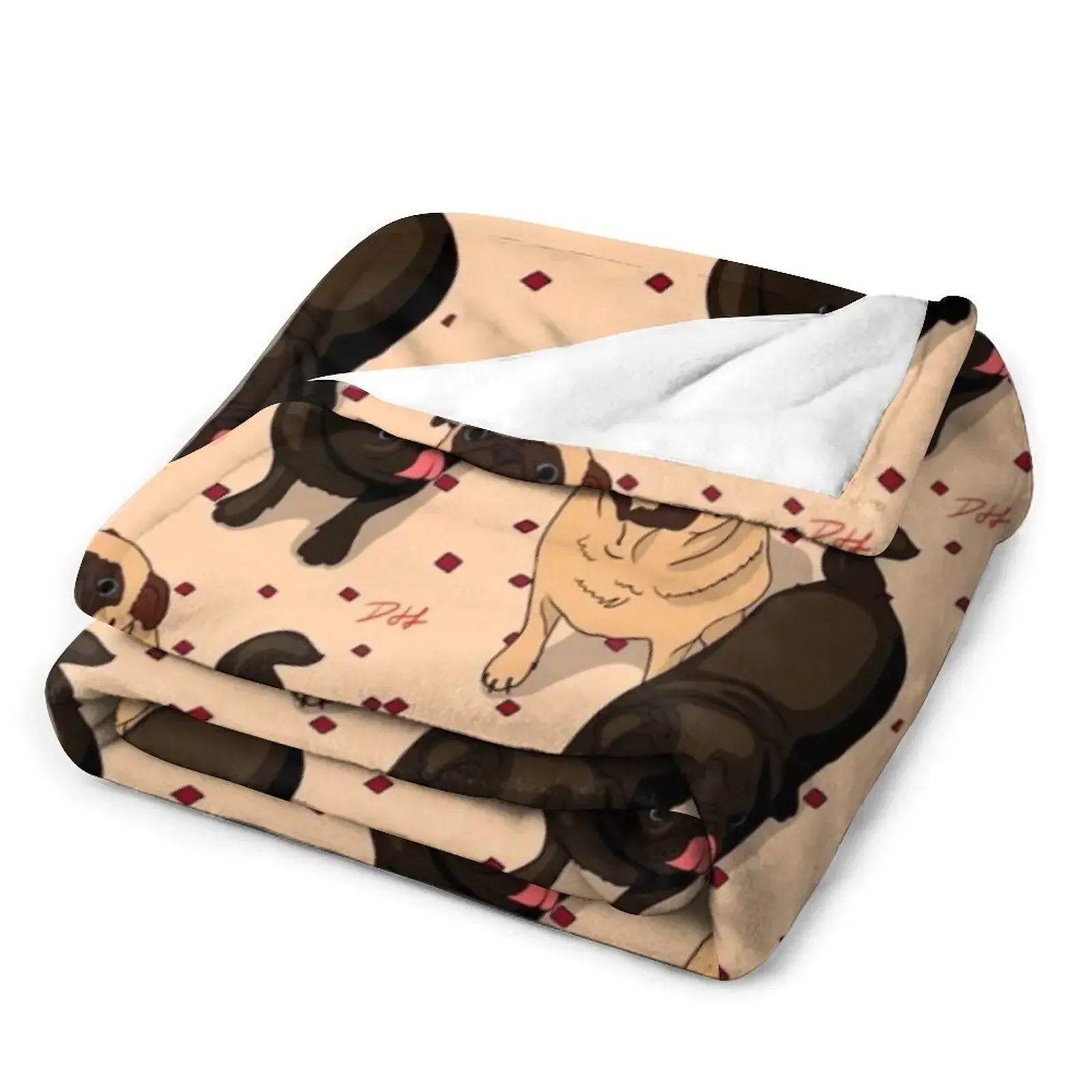 Pug Time Throw Deken Losse Vintage Dekens