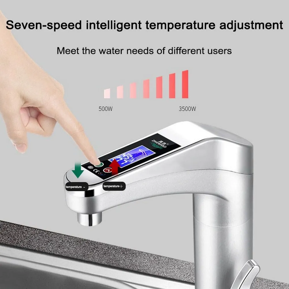 Electric Hot Water Heater Faucet Kitchen Instant Heating Tap Water Heater LCD Display Bathroom Tap Bath Accessories