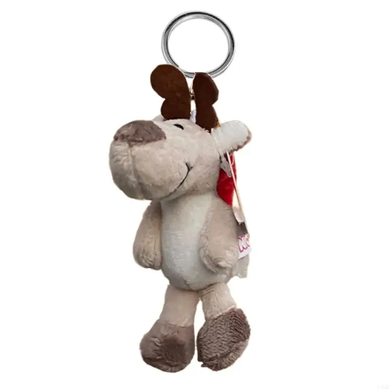 

U4LF Christmas Lovely Reindeer Ornament With Hat Designs Plush Materials Accessory for Festive Home and Office Decoration
