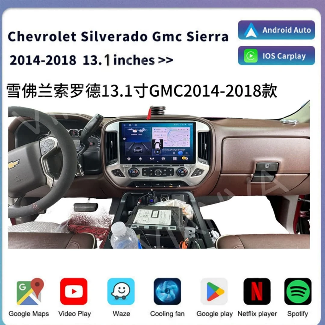 

13.1Inch HD Screen CarPlay For Chevrolet Silverado 2014-2018 GMC-Sierra 2014-2018 Android 13.0 Car Radio GPS Multimedia Player
