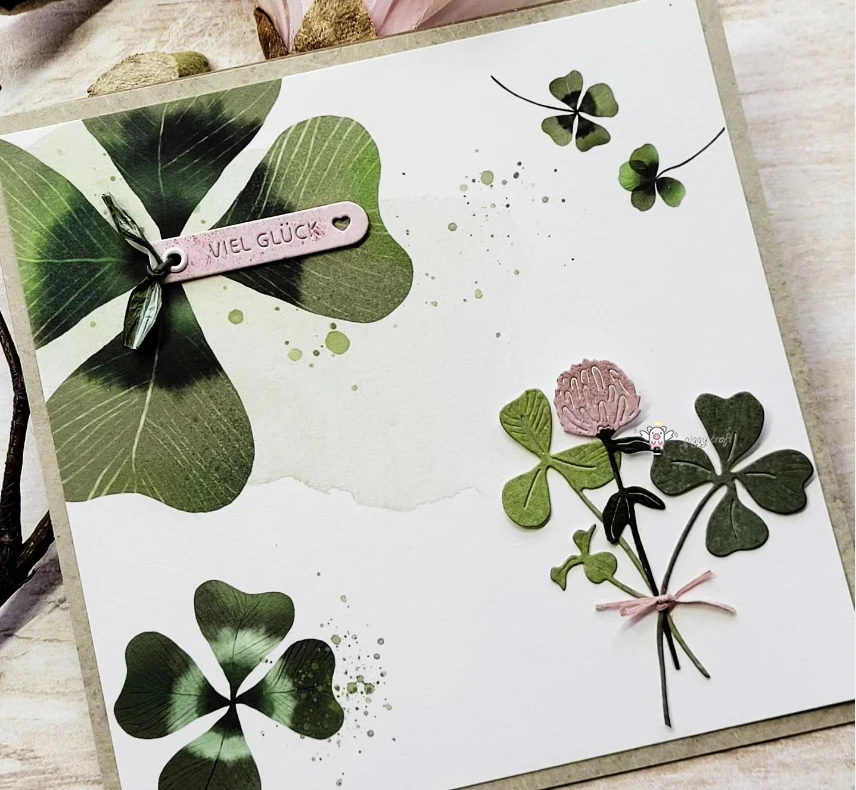 Piggy Craft metal cutting dies cut die mold Four leaf clover Scrapbook paper craft knife mould blade punch stencils dies