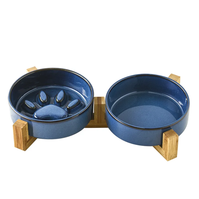 Japanese Kiln-Formed Ceramic Pet Bowl for Medium Dogs Dog Puppy Slow Food Bowl Anti-Choking Slow Food Bowl Anti-Tip Over