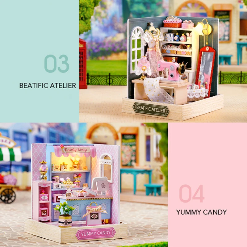 Mini Miniatur Puppenhaus DIY kleines Haus Kit Herstellung Zimmer Spielzeug Home Schlafzimmer Dekorationen mit Möbeln Holz Handwerk Puppenhäuser – Detail 4