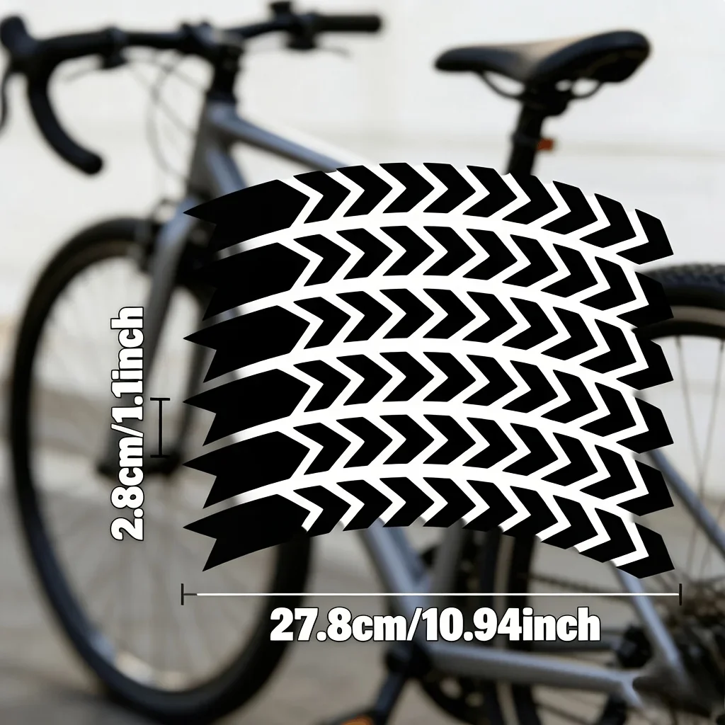 Bicycle Wheel Arrow Sticker Waterproof Vinyl Decal for Road Mountain Bike Cycling Rim Safety Warning Reflective Decor