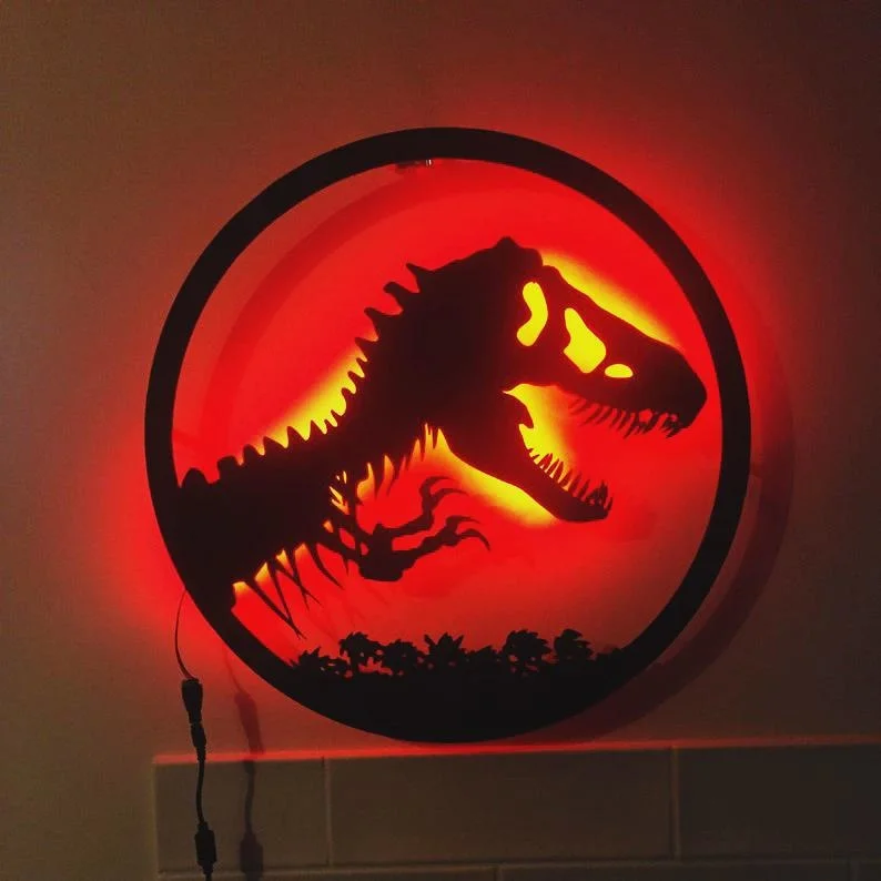 Jurassiced Dinosaur Wall Light LED Remote Control Luminous Lamp For Esports Room Bedroom Bar Decor Night Light Boy Birthday Gift