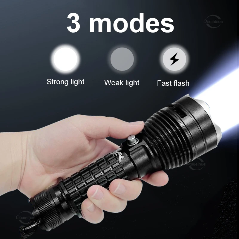 800m Diving Flashlight 6000LM XHP120 Professional Underwater Lantern Scuba Diving Torch IPX8 Waterproof Dive Light 26650 Battery