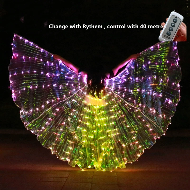 

LED Wings Belly Dancing Wings Halloween Isis Wings Prop LED Light Wing Belly Dance Costumes Accessories Adult Child Led Cape