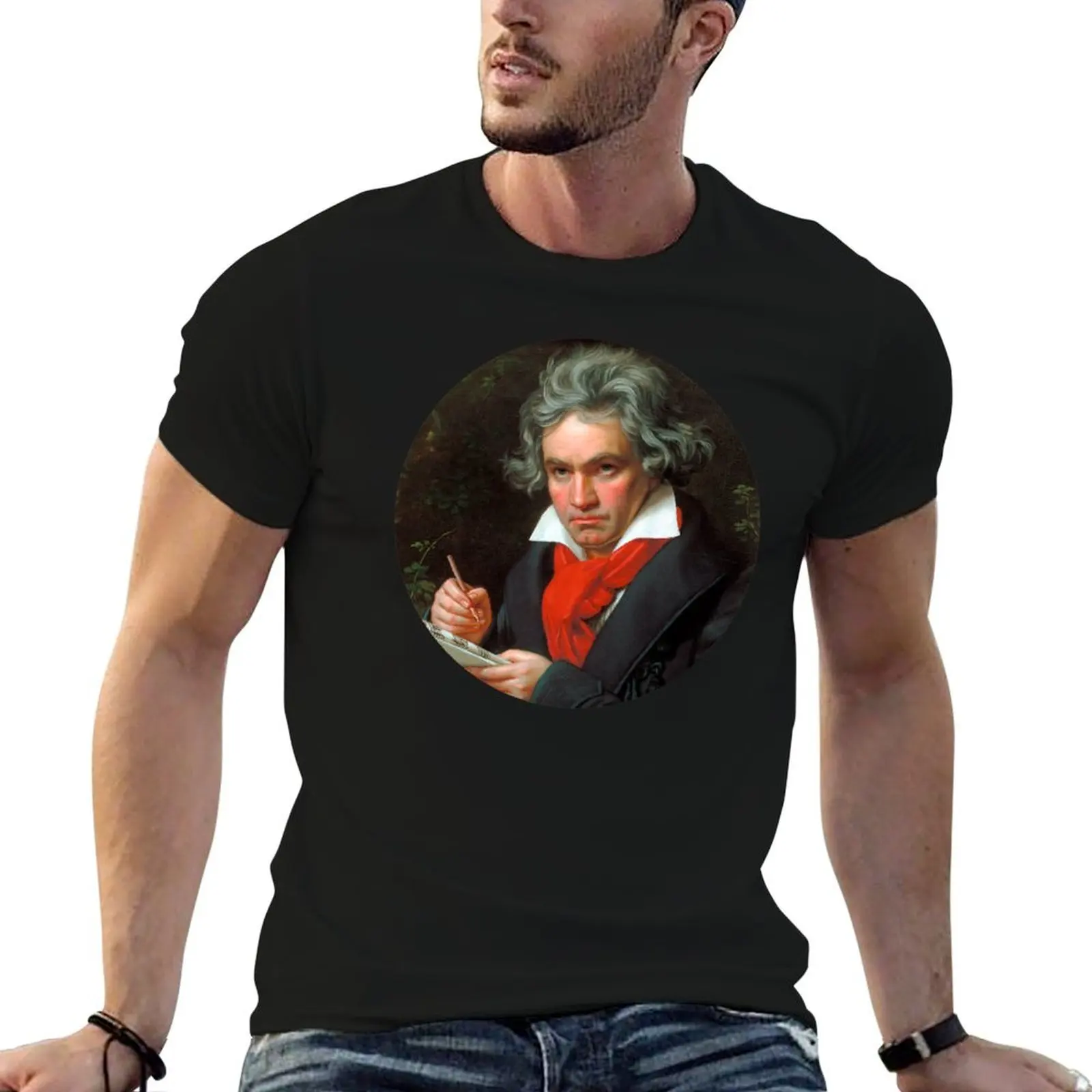 Ludwig van Beethoven Composer Portrait T-Shirt Ultra Soft Breathable Tee Top