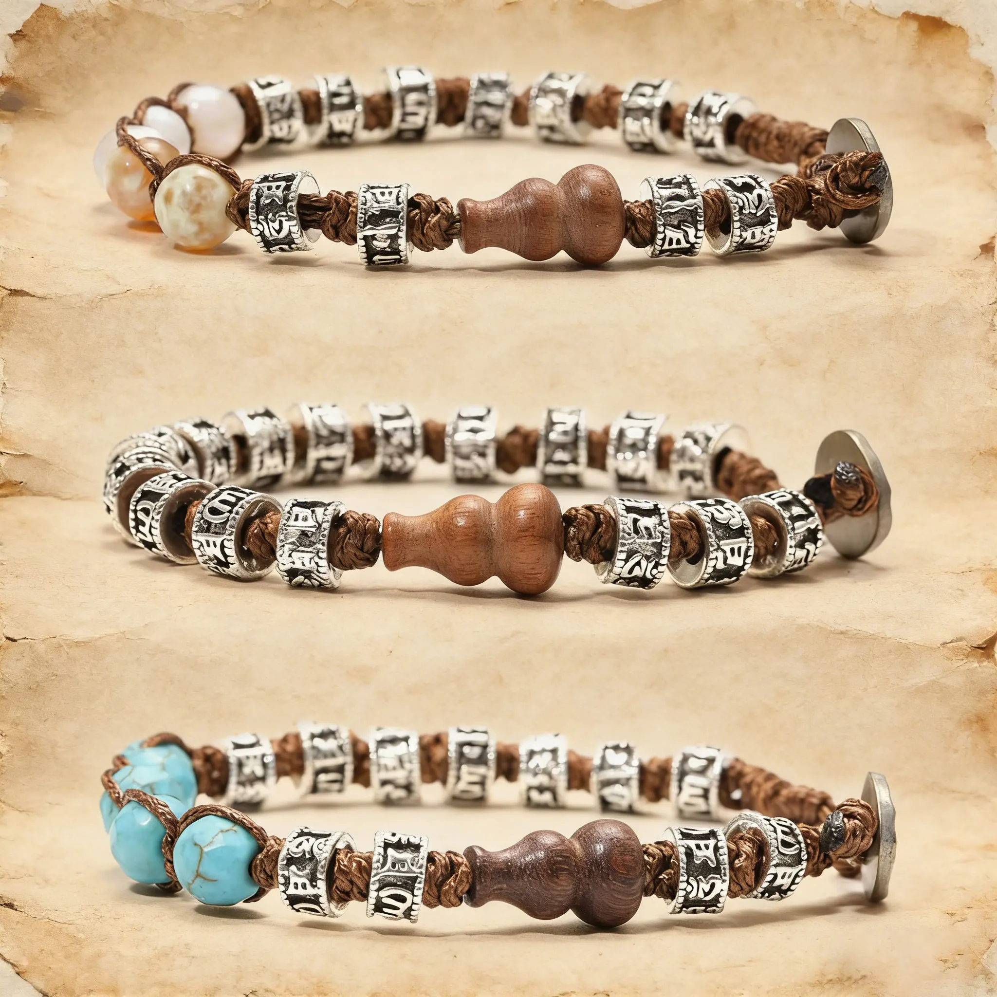 Soul Healing Bracelets, Natural Stone Hand-Woven Bracelets, Women's Men's Bracelets. Tibetan Style Bracelet