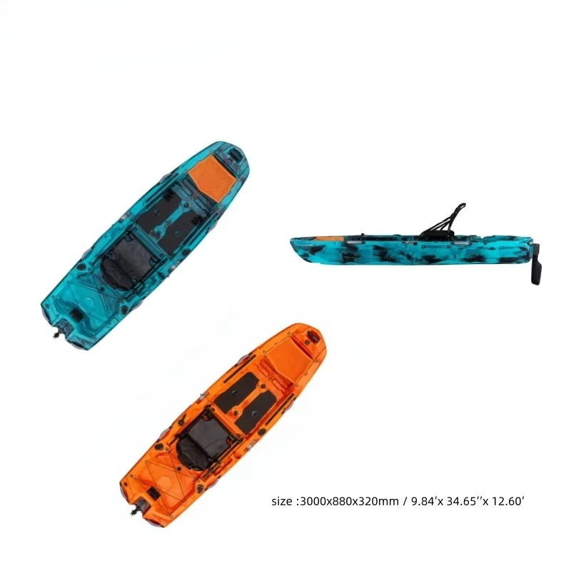 10 feet 3 meters long reliable high performance single sea fishing kayak with rudder system