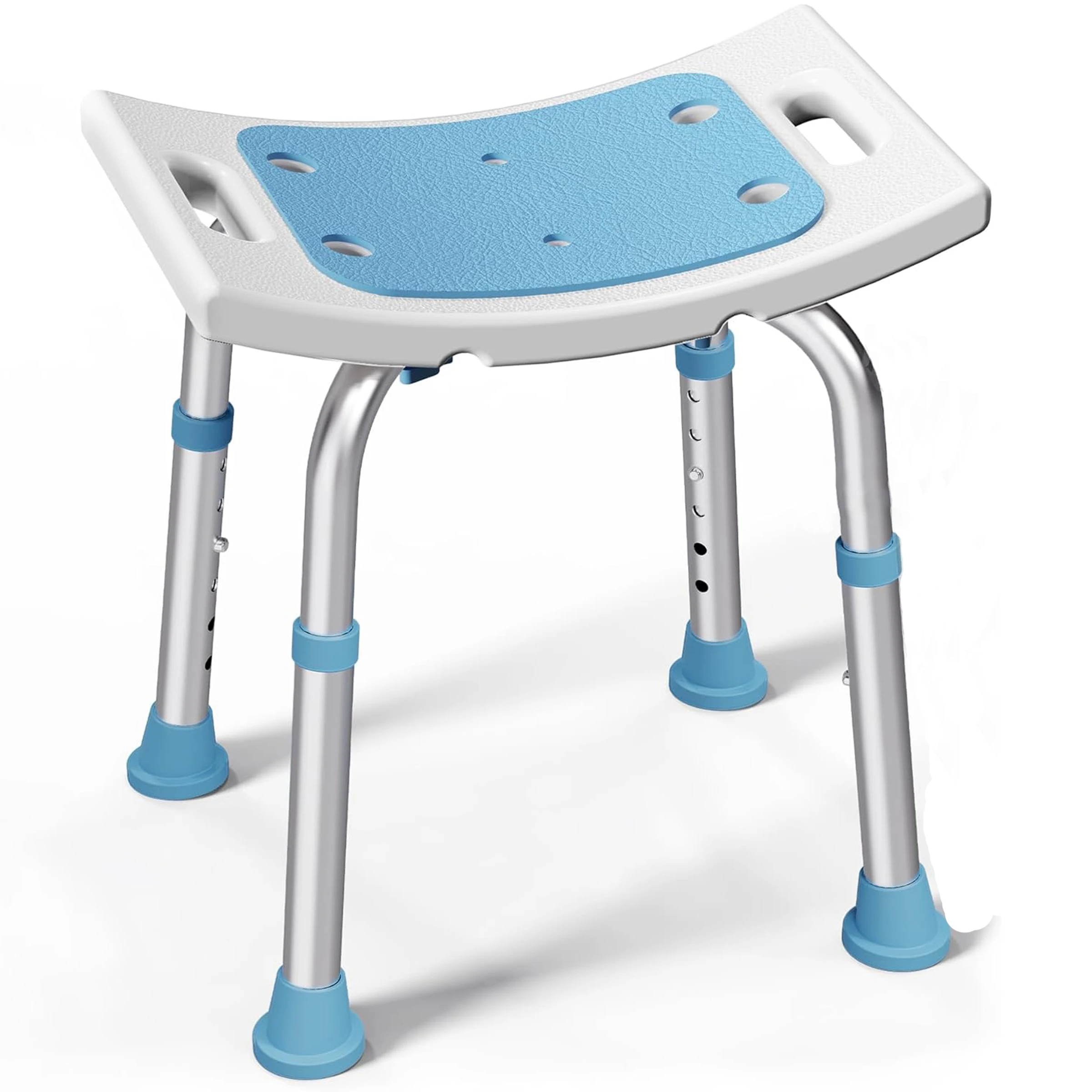 

Adjustable Bath Stool Chair for Inside Shower - Tool Free Anti-Slip Bench Bathtub Stool Seat with Durable Aluminum Legs for Elde
