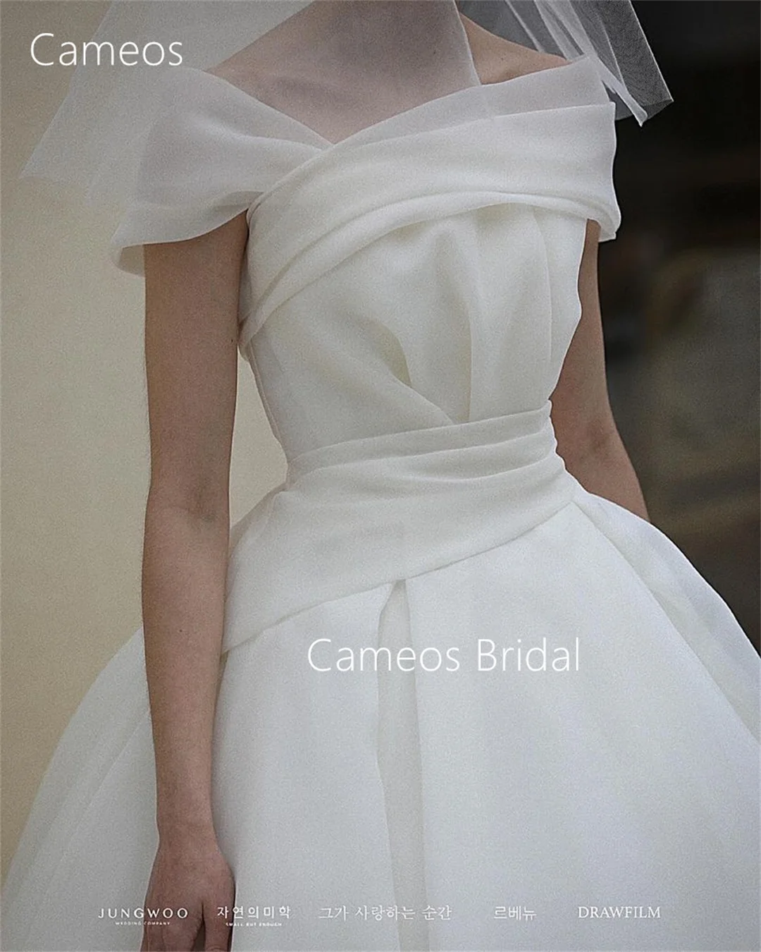 

SONDR Korea Off the Shoulder Wedding Dress Custom Made Formal Bride Dress Ivory 웨딩드레스 A-Line Organza Corset Wedding Gown Bridal