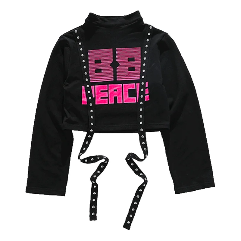 Moda Ragazze Street Style Abbigliamento per spettacoli di danza Vestito per bambini adolescenti Streetwear Costume hip-hop Bambino coreano