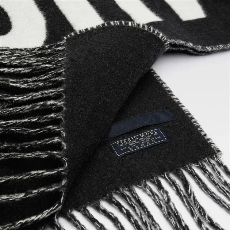 Ja الراقية وشاح 2025 الخريف والشتاء جديد للجنسين إلكتروني الجاكار الدافئة شرابة وشاح من الصوف شال عصري ومتعدد الاستخدامات