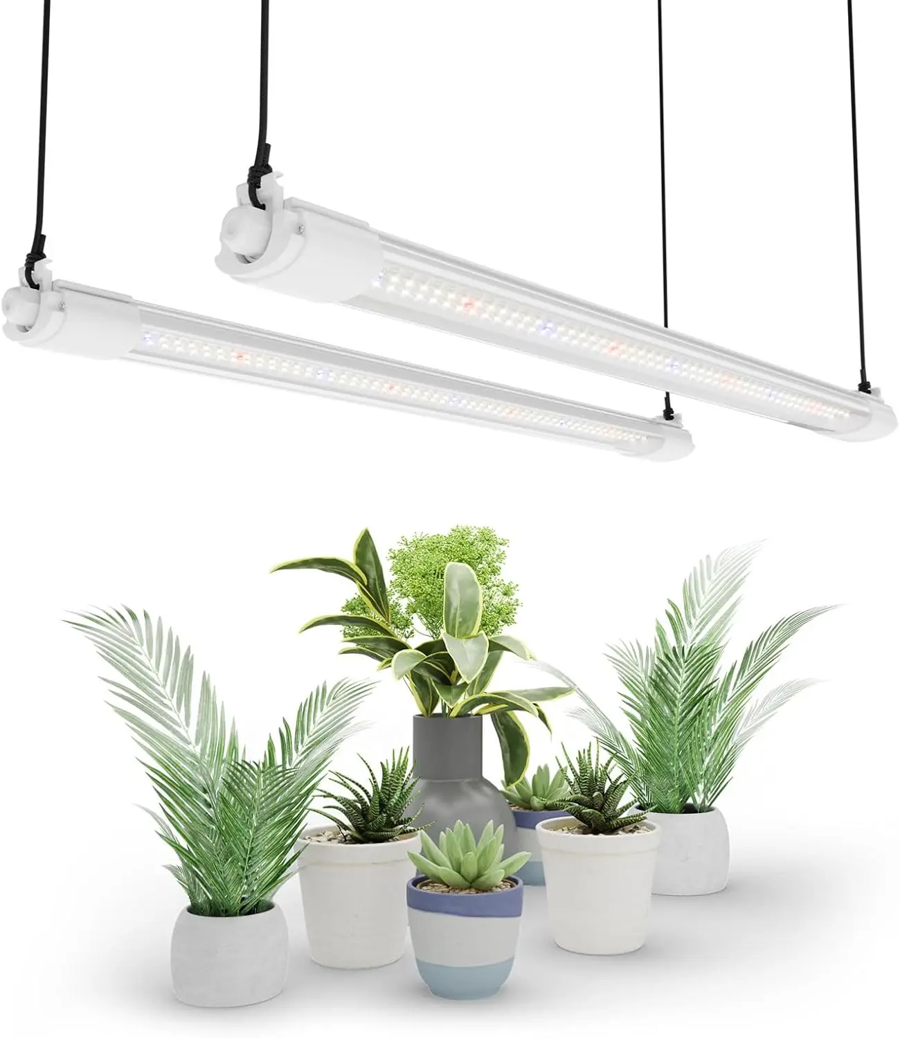 

2ft LED Grow Lights for Indoor Plants, 5000K Full Spectrum, IP65 Waterproof, Linkable Under Canopy, Plug and Play, 2-Pack