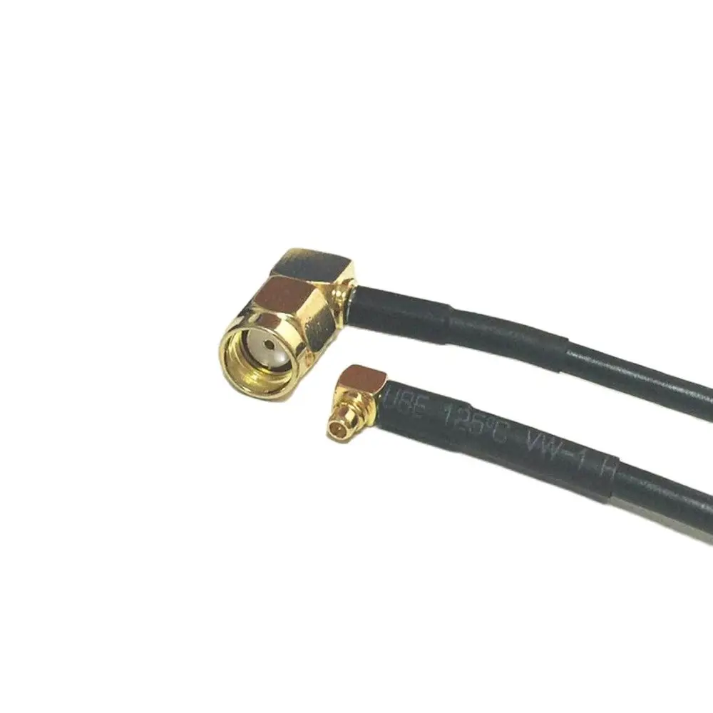 1pc RP-SMA Male Plug Right Angle Switch MMCX Male Plug RA RG174 Cable 20CM 8
