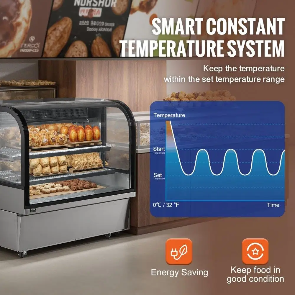 Commercial Refrigerated Display Case Bakery 180L 505L 2Tier