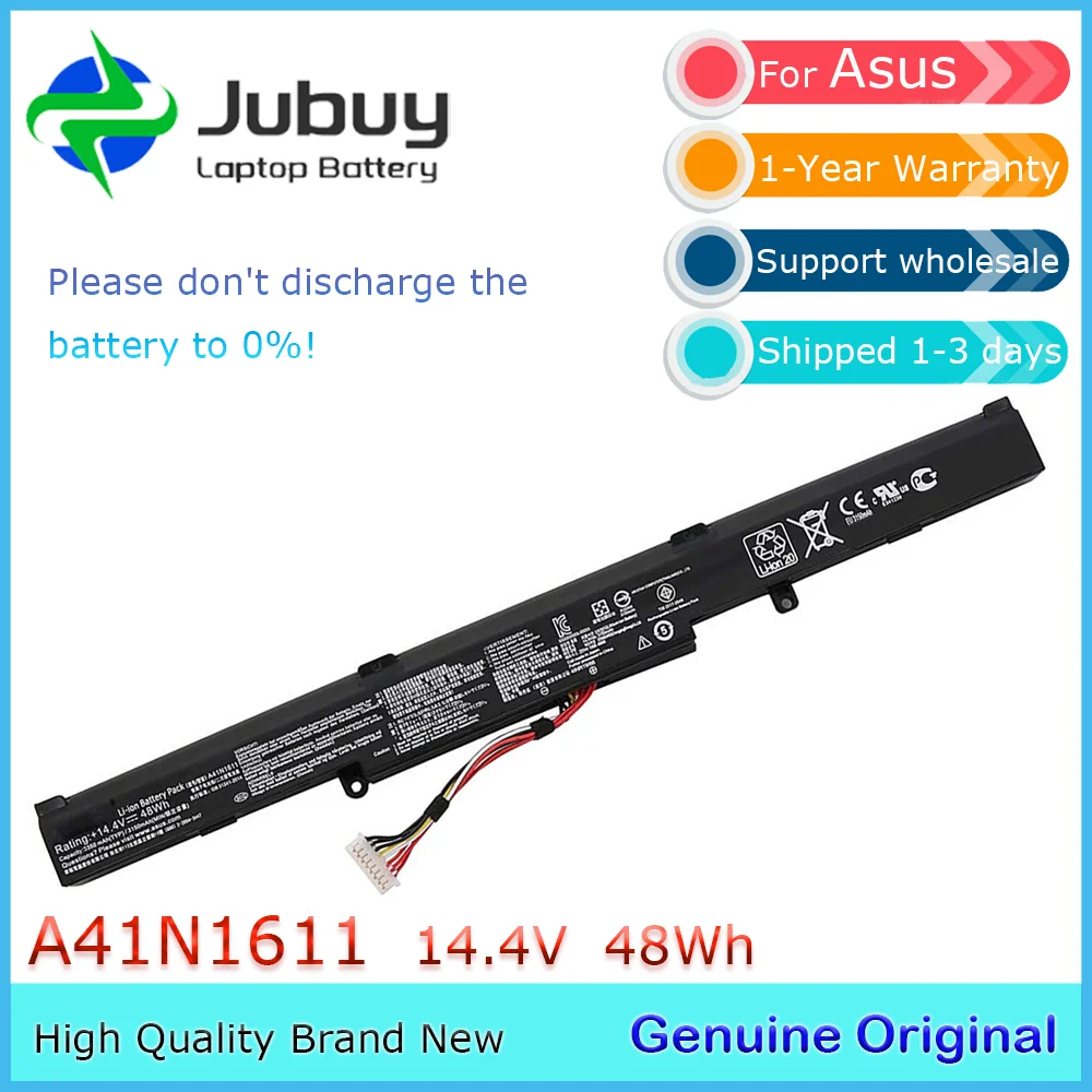 A41N1611 14.4V 48Wh Original Laptop Battery for ASUS ROG GL553 GL553VW GL553VD GL553VE GL753V A41LP4Q 4INR19/66