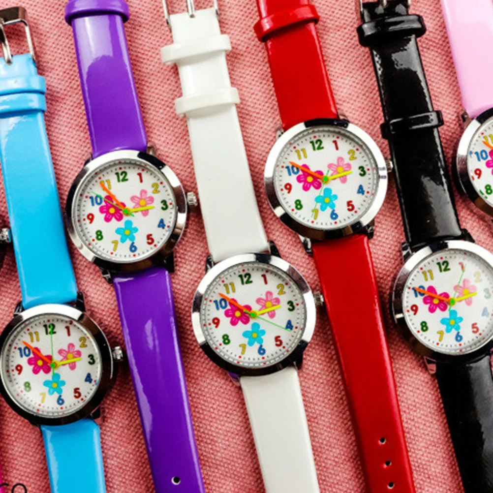 

Cartoon Digital Kids Watches Adorable Children Watch Soft Strap Precise Quartz Movement Birthday Gift Student Flower Pattern