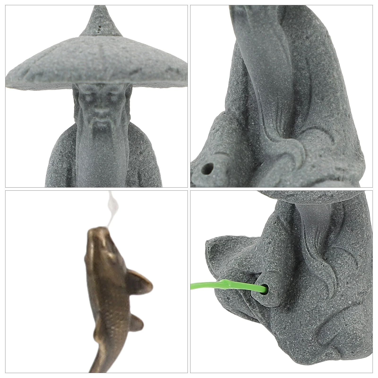 1Pc Jiang Taigong Vissen Decor Hars Visser Standbeeld Japanse Home Decor Rotstuin Beeldje Bonsai Desktop nament Aquarium