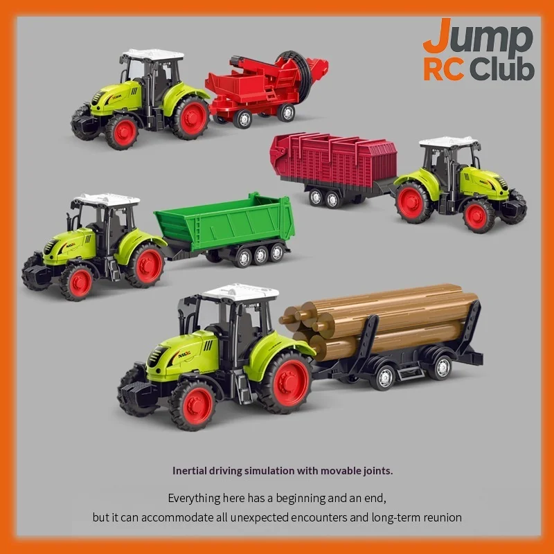 Inertia Farm Tractor Toy Engineering Vehicle Excavator Model Car Push Drive Construction Truck Toy for Kids Boys Gift Birthday