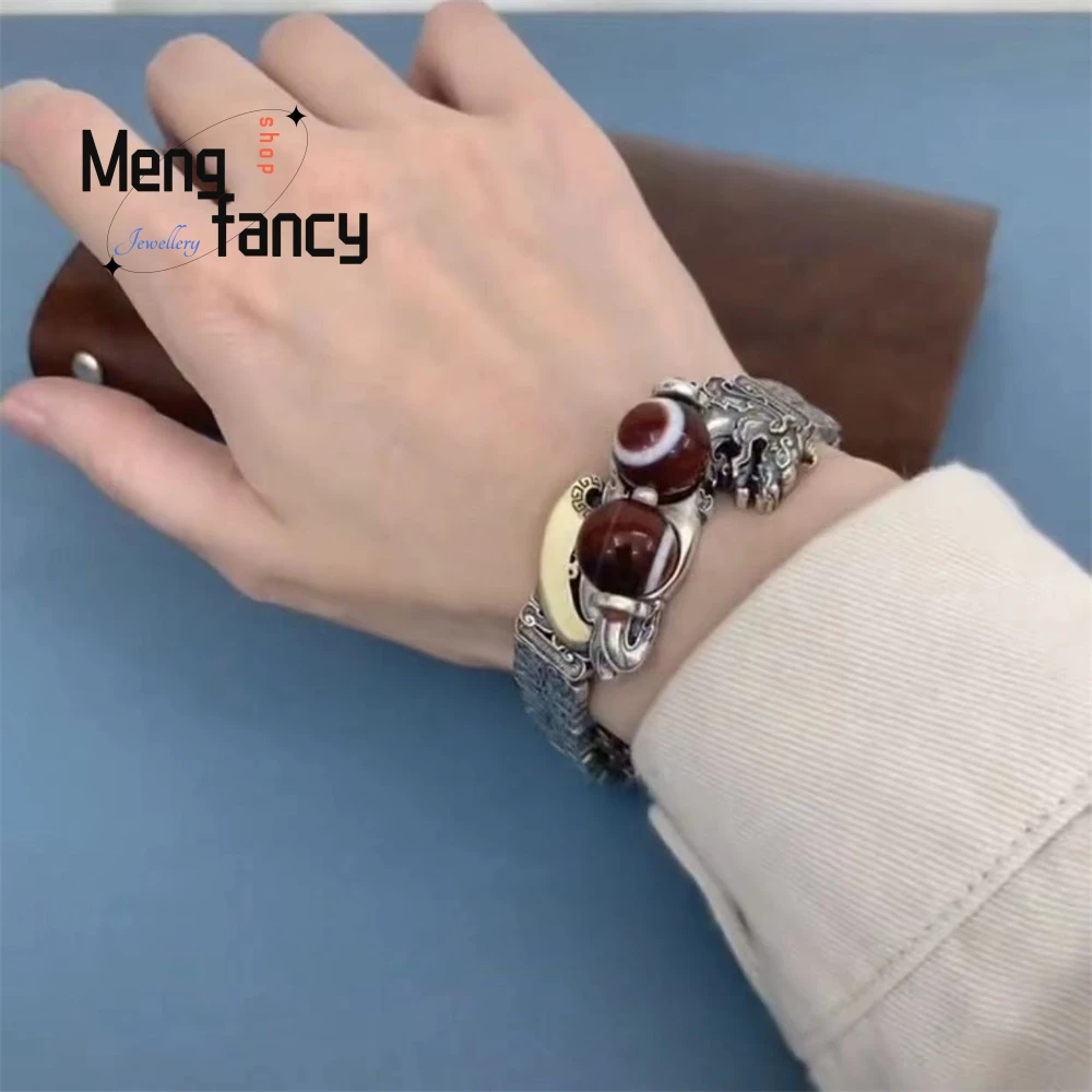 

Double-Eyed Sky Pearl PI Xiu Bracelet For Men Features A Retro And Unique Chinese Trend With A Niche Design Fashion Fine Jewelry