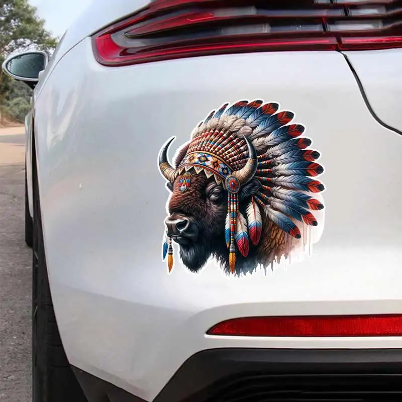 Tribal Bison Car Stickers Decal Vinyl Detachable Waterproof Outdoor Car Bumper Window Notebook Computer Decoration Y385