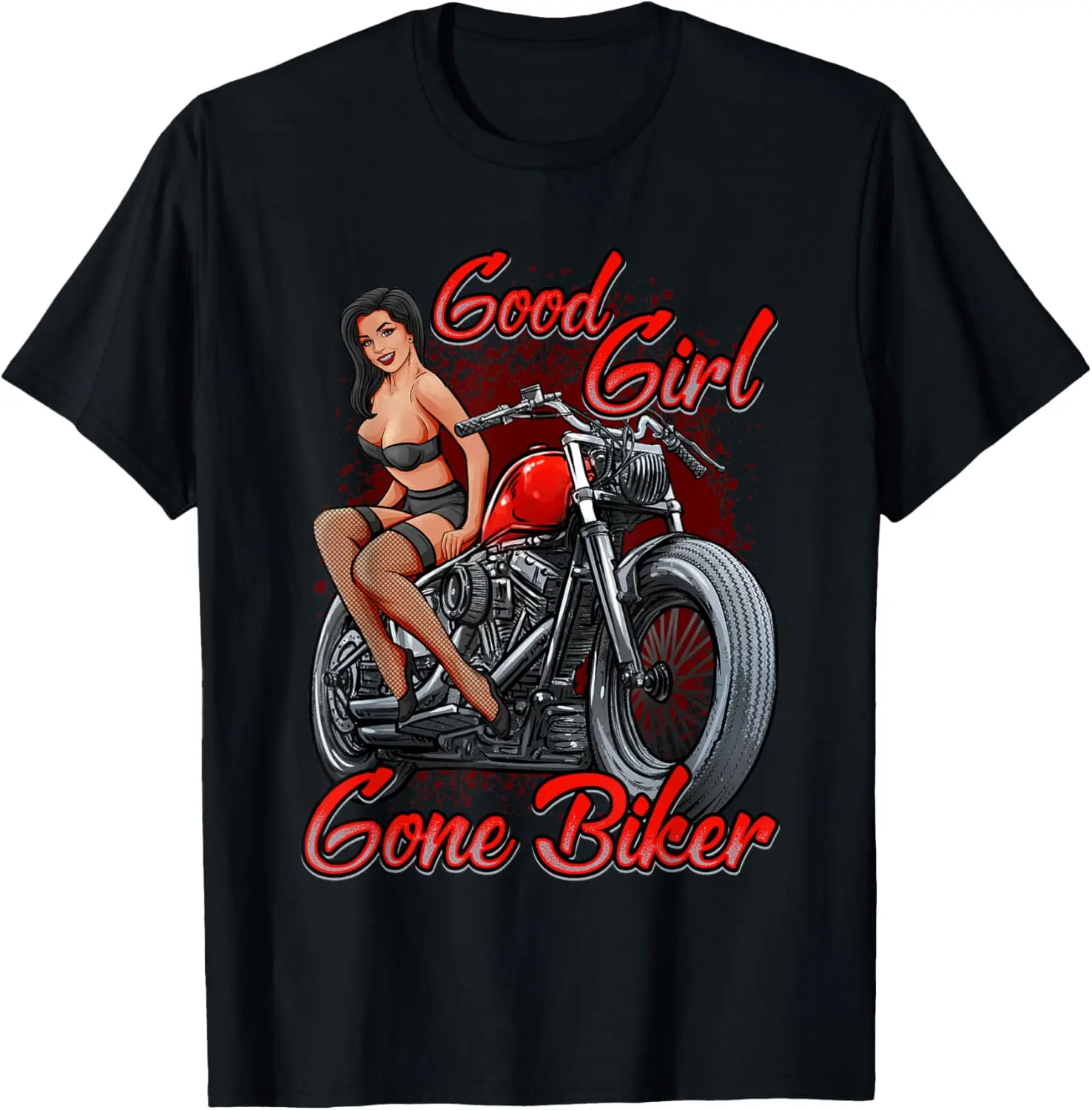 

Sexy Pin Up Girl Biker Motorcycle Shirt Women T-Shirt