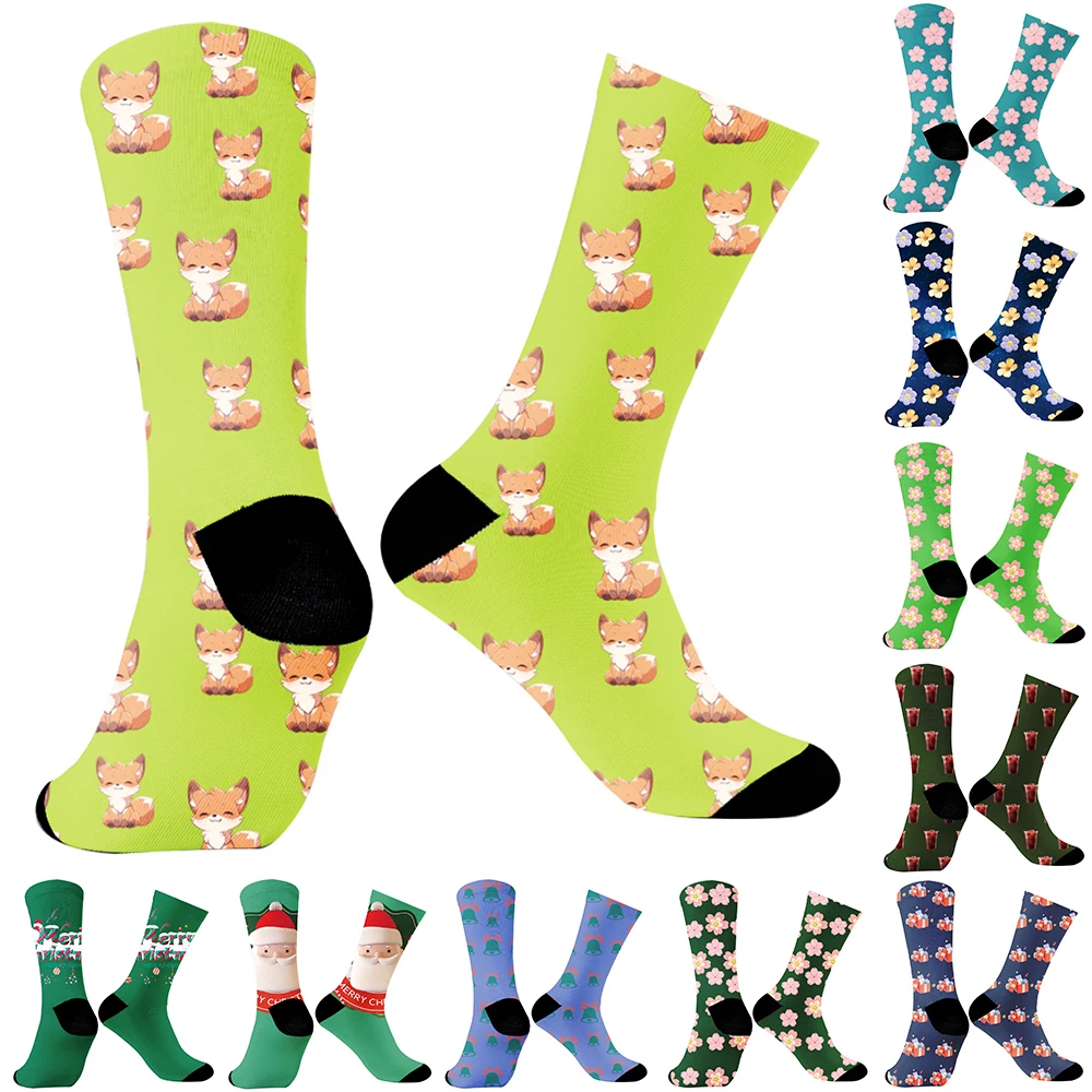 Casual Personality Skateboard Cartoon Print Harajuku Casual Funny Socks 2024 New Print socks Christmas gifts