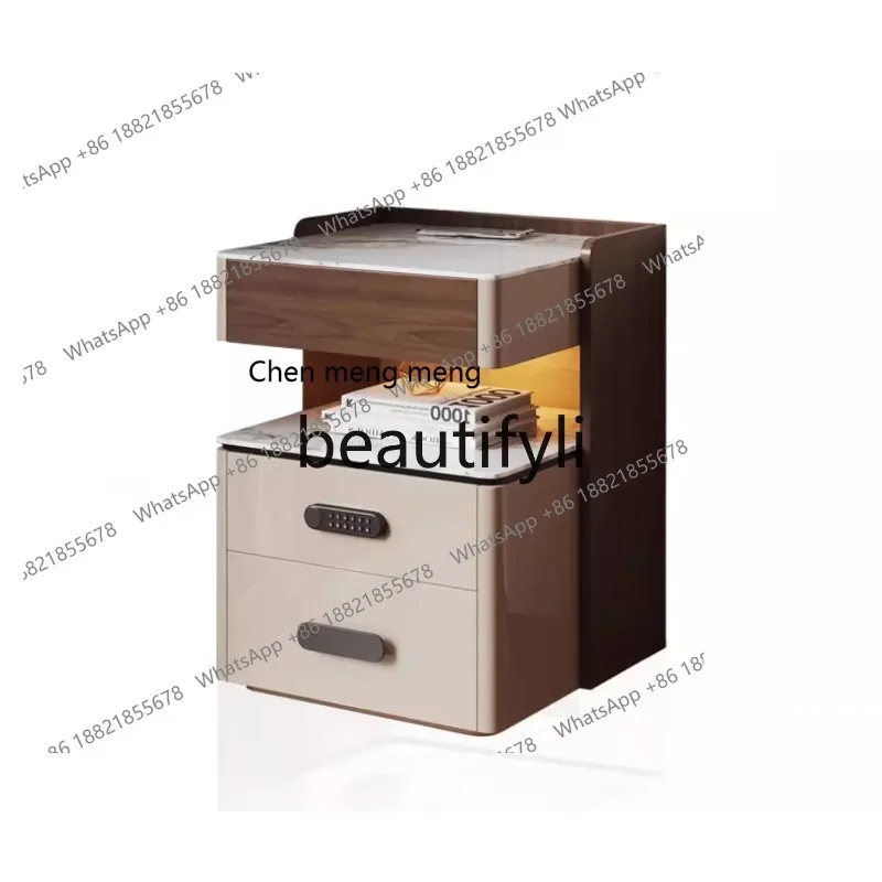 ss8350  Intelligent rechargeable multi-function light luxury premium sense 2024 new rock slab fingerprint lock safe