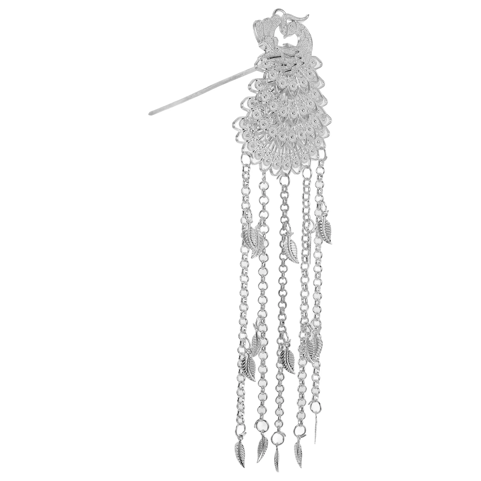 

Vintage Peacock Hairpin Sticks Decorative Alloy Chopsticks Durable Chain Retro Style Hair Accessories Women Travel Events