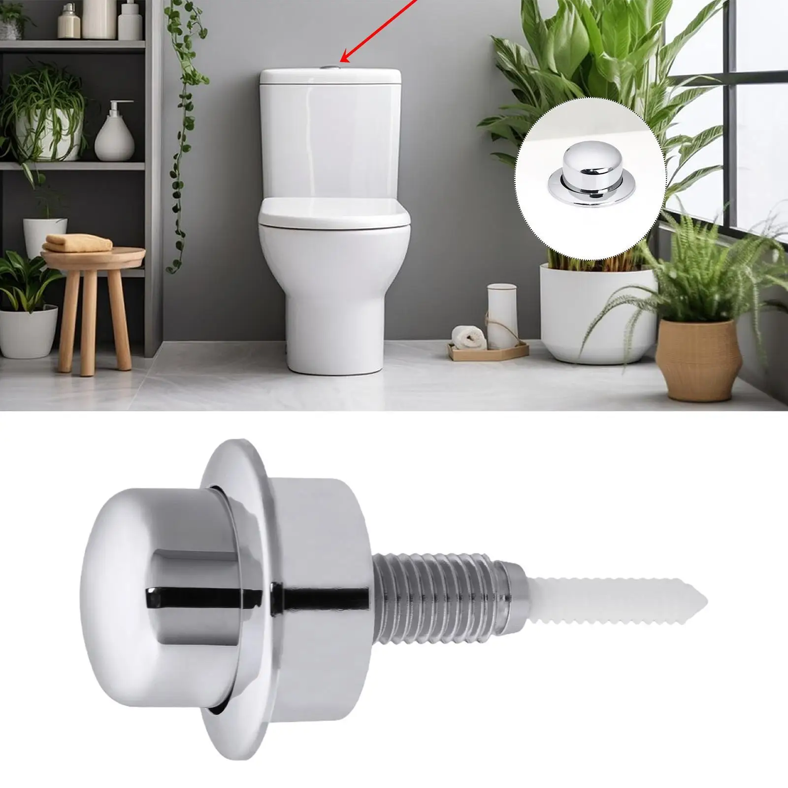 Sleek ABS Toilet Press Button Single Flush Modern Bathroom Tank Button Upgrade Easy Installation for Toilet