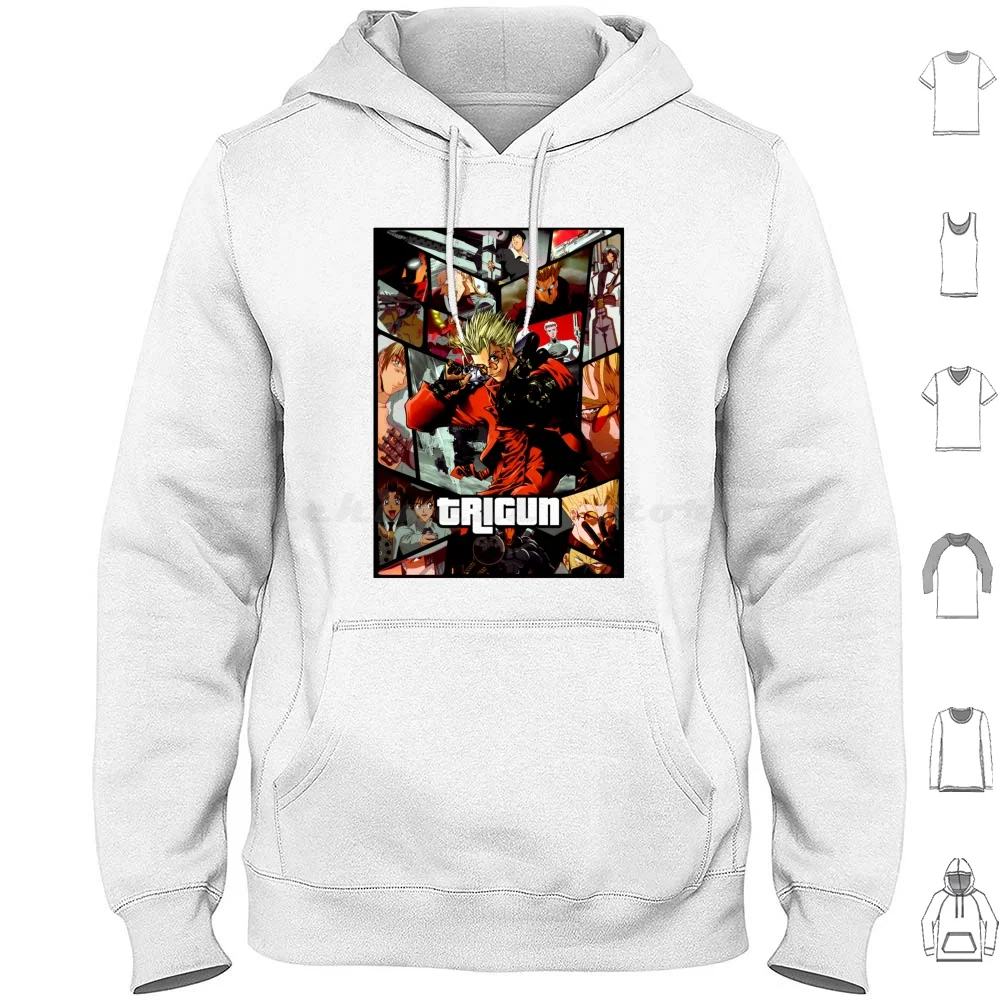 Ultimate Anime Poster Videos Games Vibe Hoodies Long Sleeve Vash Manga Anime Vash The Stampede Stampede