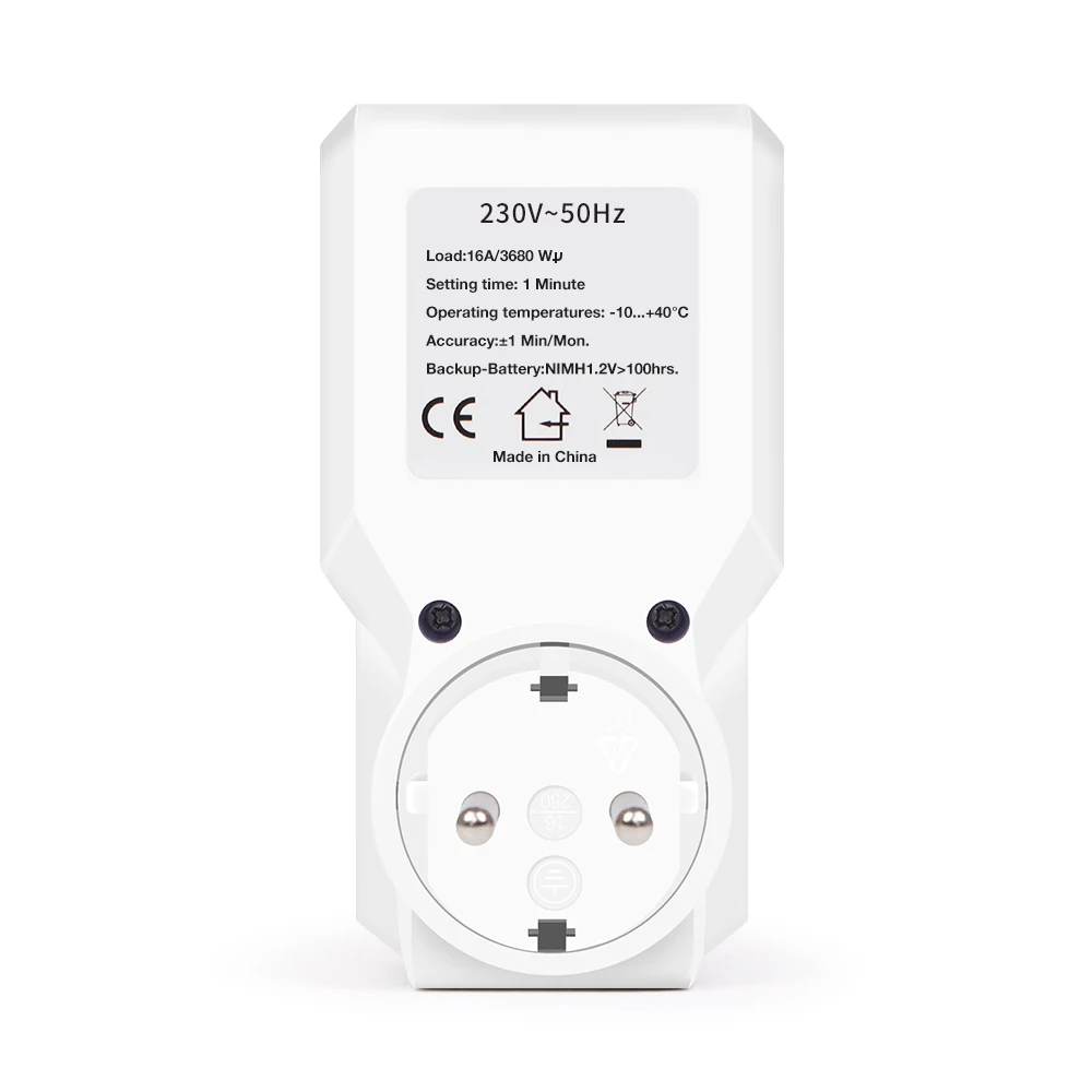 Gniazdo odliczające 16A/3680W wyświetlacz LCD przełącznik czasowy 10 grupowych inteligentne gniazdo rozrządu z ładowaniem akumulatora