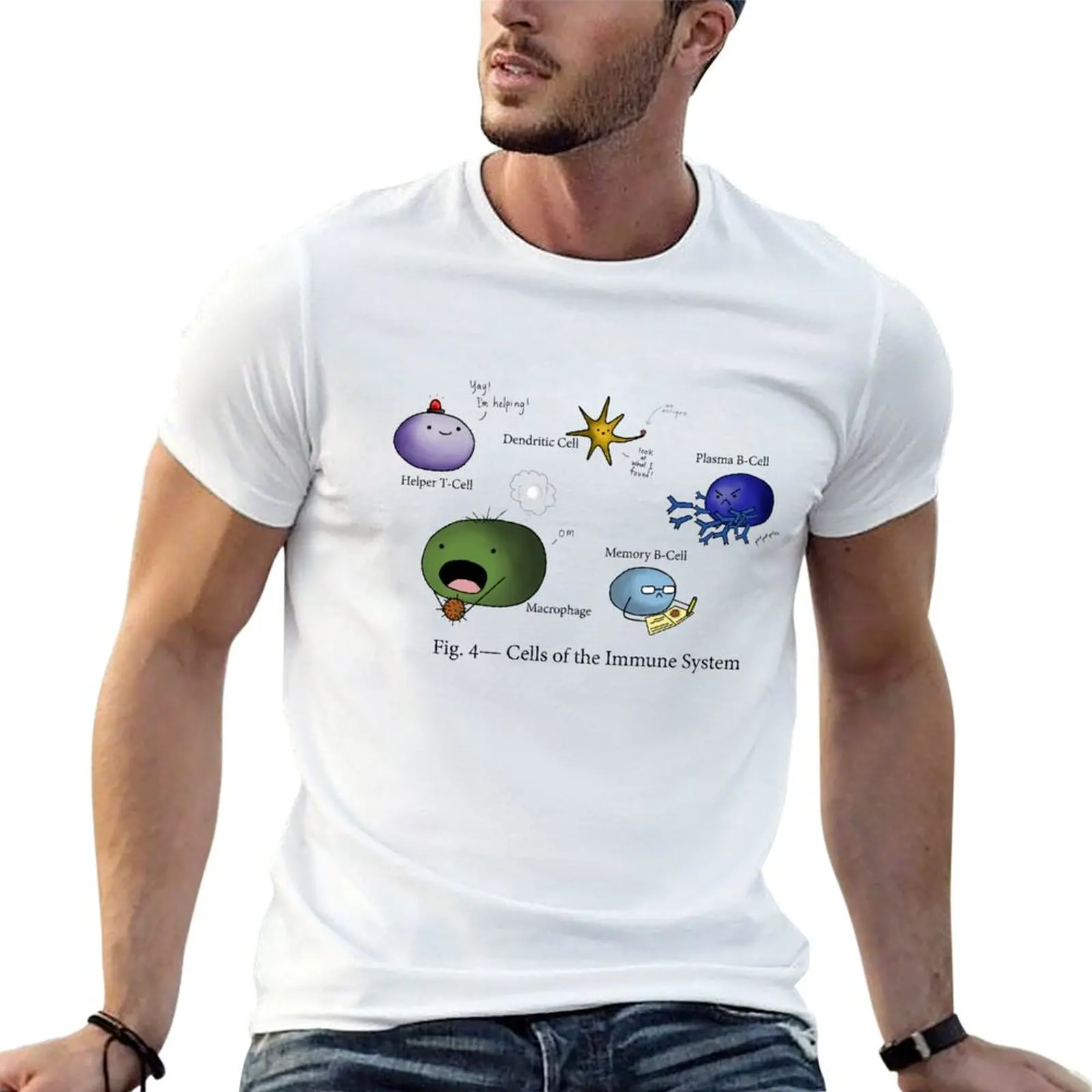 Cells of the Immune System T-Shirt Soft Casual Short Sleeve Cotton Tee
