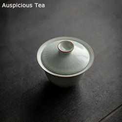 100ml Tianqing Ru Kiln Ceramics Ercai Tea GaiWan Handmade Household Puer Kung Fu Tea Set Tea Ceremony Drinkware Accessories Gift