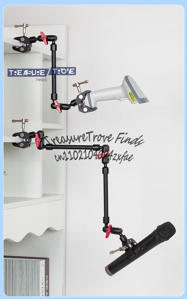 كليب ثابت كاميرا كاميرا الماسح الضوئي رمز الماسح الضوئي الاستشعار خط التجميع المعدني العالمي قوس 360 درجة دوران التوسع #4