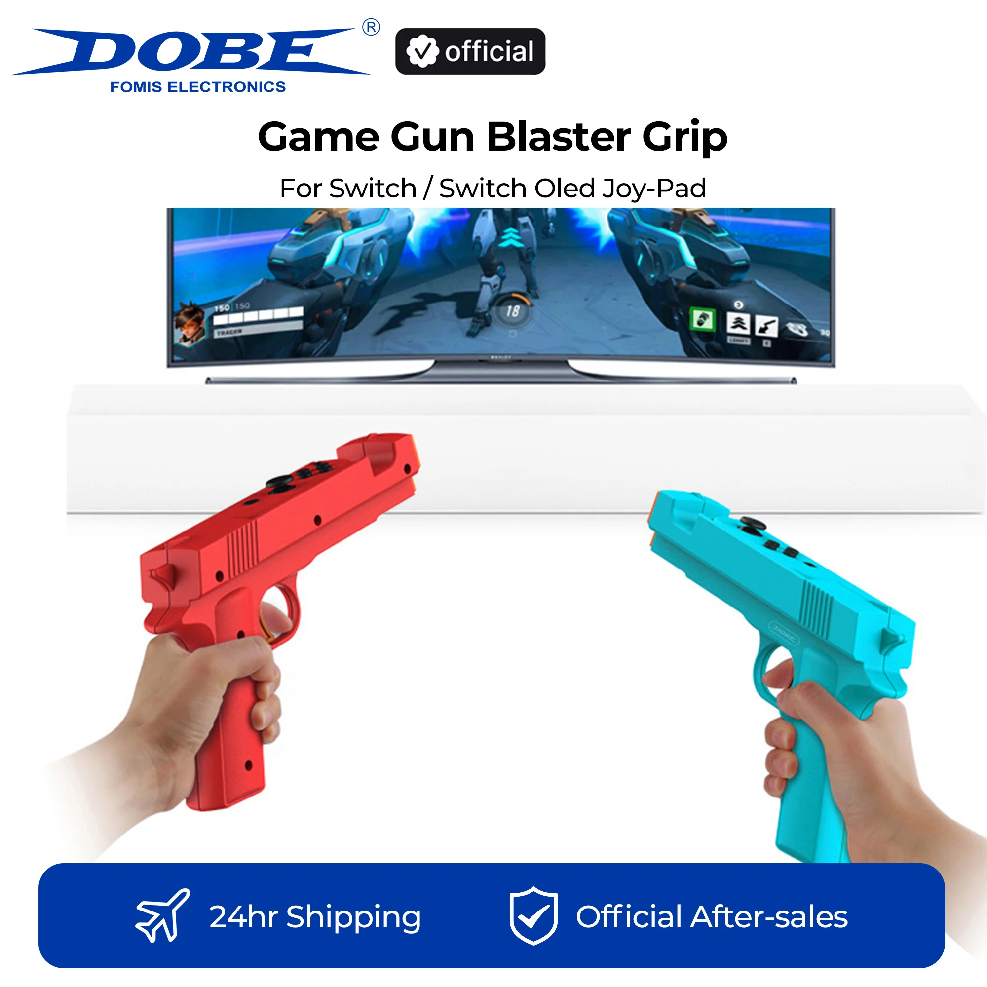

DOBE Shooting Game Gun For Switch / Switch Oled Joy-Con | Handle Holder Somatosensory Gaming Gun Joypad Gunstock Hand Grip