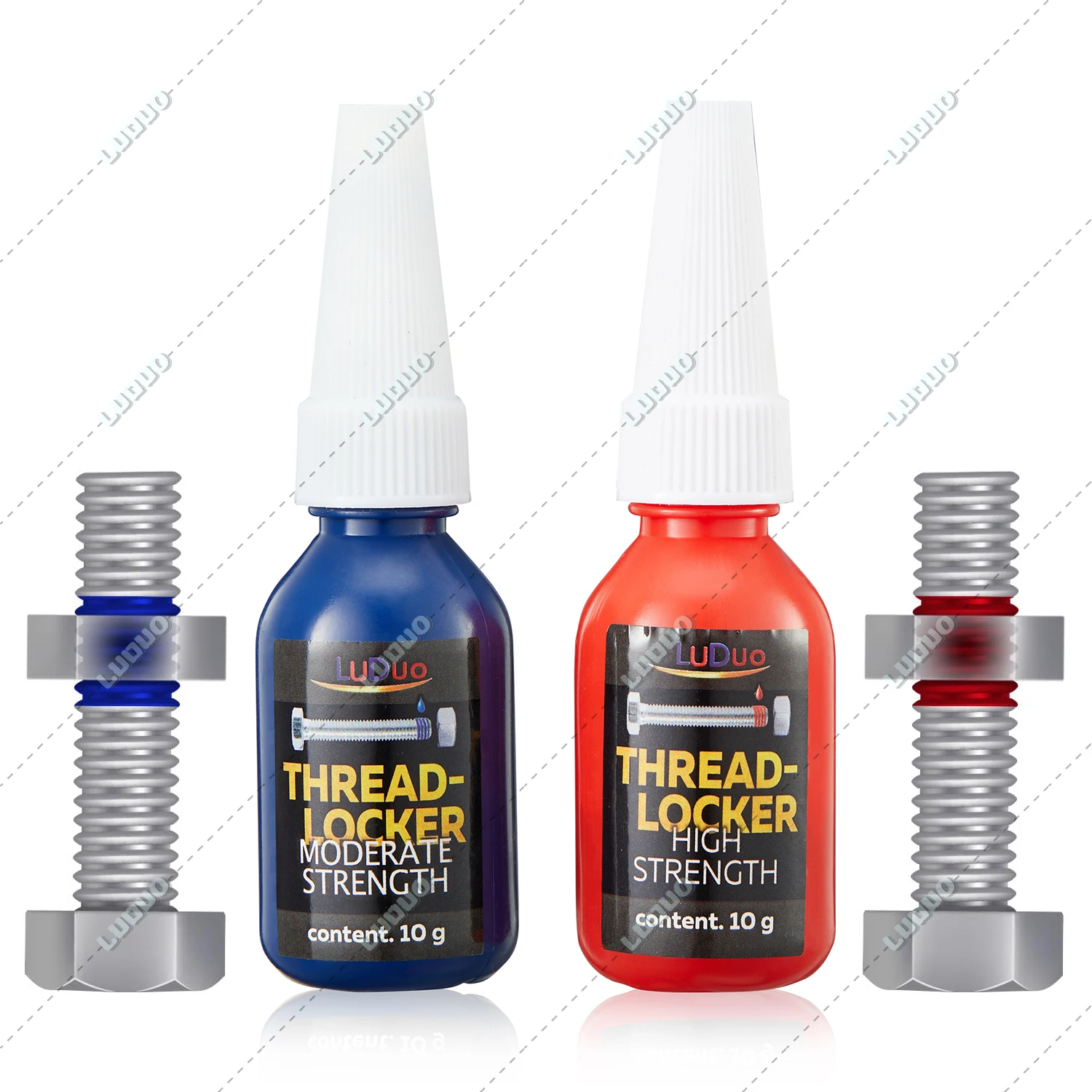 

High Strength Threadlocker Red Medium-Strength Blue Thread Nut Bolt Locker Screw Glue Removable Lock&Seal Metal Fasteners 10ML