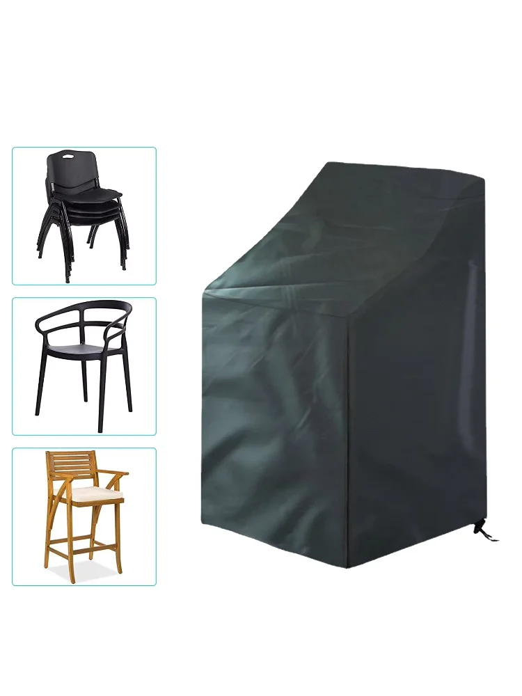waterproof Chair Covers Patio Ottoman Seat Cover black 210D Oxford cloth Large Covers for Outdoor Patio Chairs Deep Seat