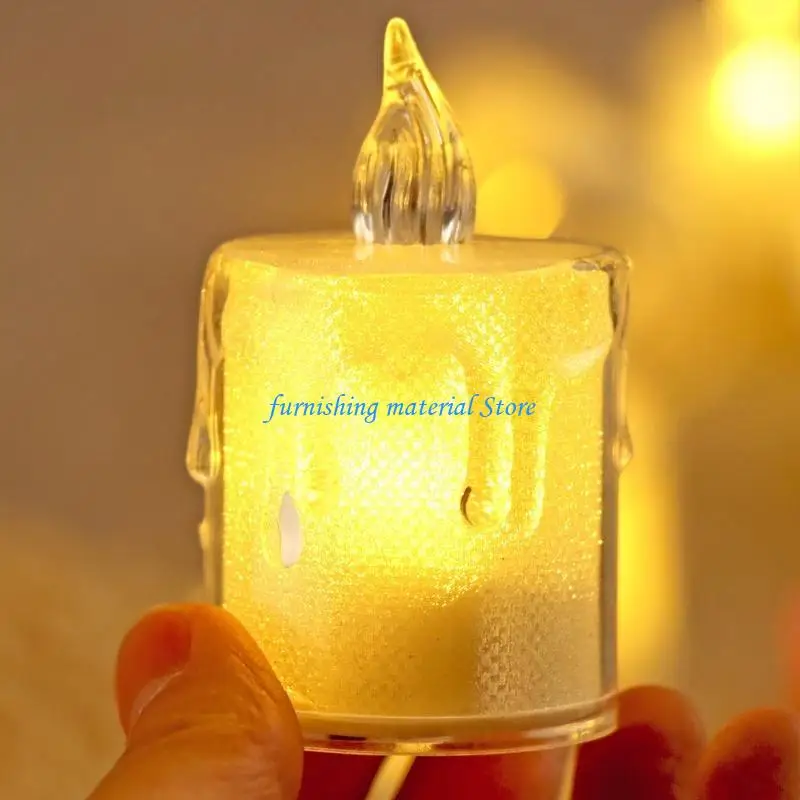 Y5GD الشموع عديمة اللهب شكل دائري شموع إضاءة LED شموع تيلايت رومانسية أضواء ليلية تعمل بالبطارية لتزيين الحفلات #5