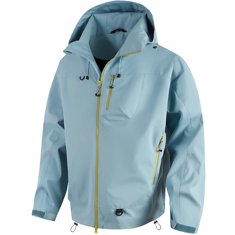 

Solid Color Casual Hiking Jackets for Men Fashion Comfortable Trekking Coats Windproof with Hood Male Clothes Outdoor Quality