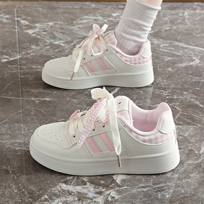 

Повседневная обувь для девочек, розовые дышащие детские маленькие белые туфли для детей 6–18 лет, мягкие нескользящие детские кроссовки на четыре сезона